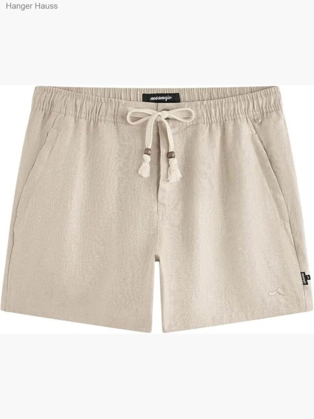 Men's 100% Linen Drawstring Shorts Casual Summer Flat Front 5.5" Inseam